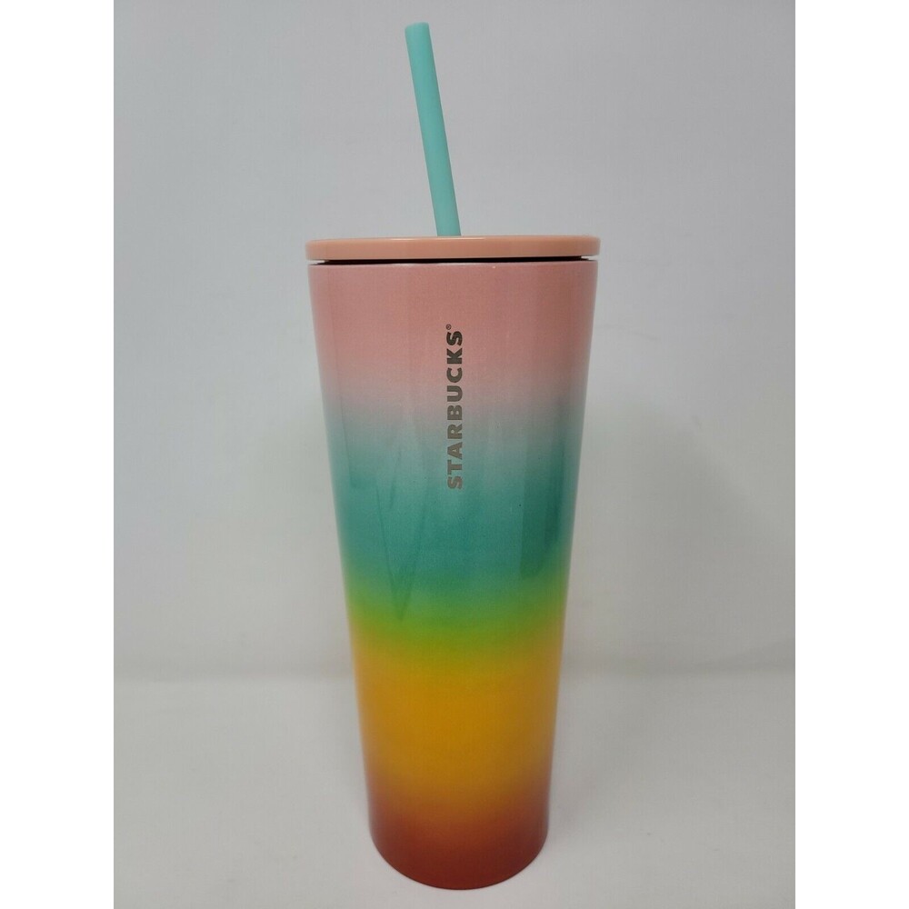 Starbucks Stainless Steel Rainbow Ombre Cup Venti Tumbler Pride 2019 NEW 24 oz